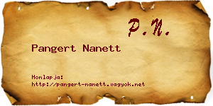Pangert Nanett névjegykártya